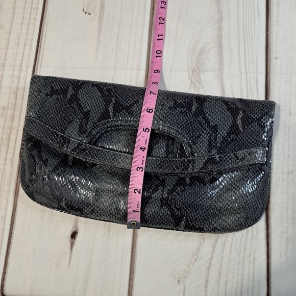 Nine West Snake Print Envelope Purse Hand Bag Fold Em Clutch - Picture 5 of 12